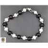 Image 1 : #147-NATURAL FRESH WATER PEARL+BLACK AGATE