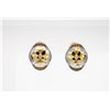 Image 1 : 18K YELLOW GOLD + .925 SILVER DIAMOND EARRINGS