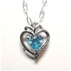 Image 1 : S133-146 SILVER BLUE TOPAZ 16" NECKLACE