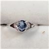 10K WHITE GOLD SAPP(0.55CT) DIAMOND(0.04CT)  RING