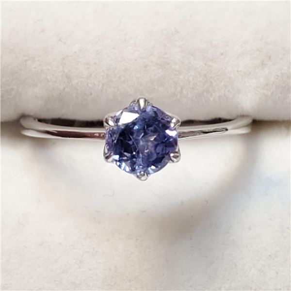 10K WHITE GOLD TANZANITE(0.7CT)  RING (~SIZE 6