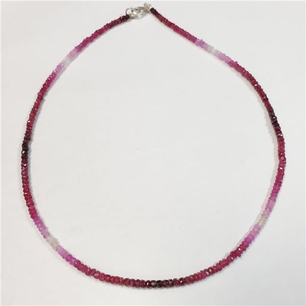 SILVER RUBY (25.74CT) NECKLACE LENGTH 16 