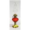 Image 1 : VINTAGE RUBY RED KEROSENE LAMP