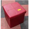 RED OTTOMAN WITH REMOVABLE LID FOR INNER STORAGE