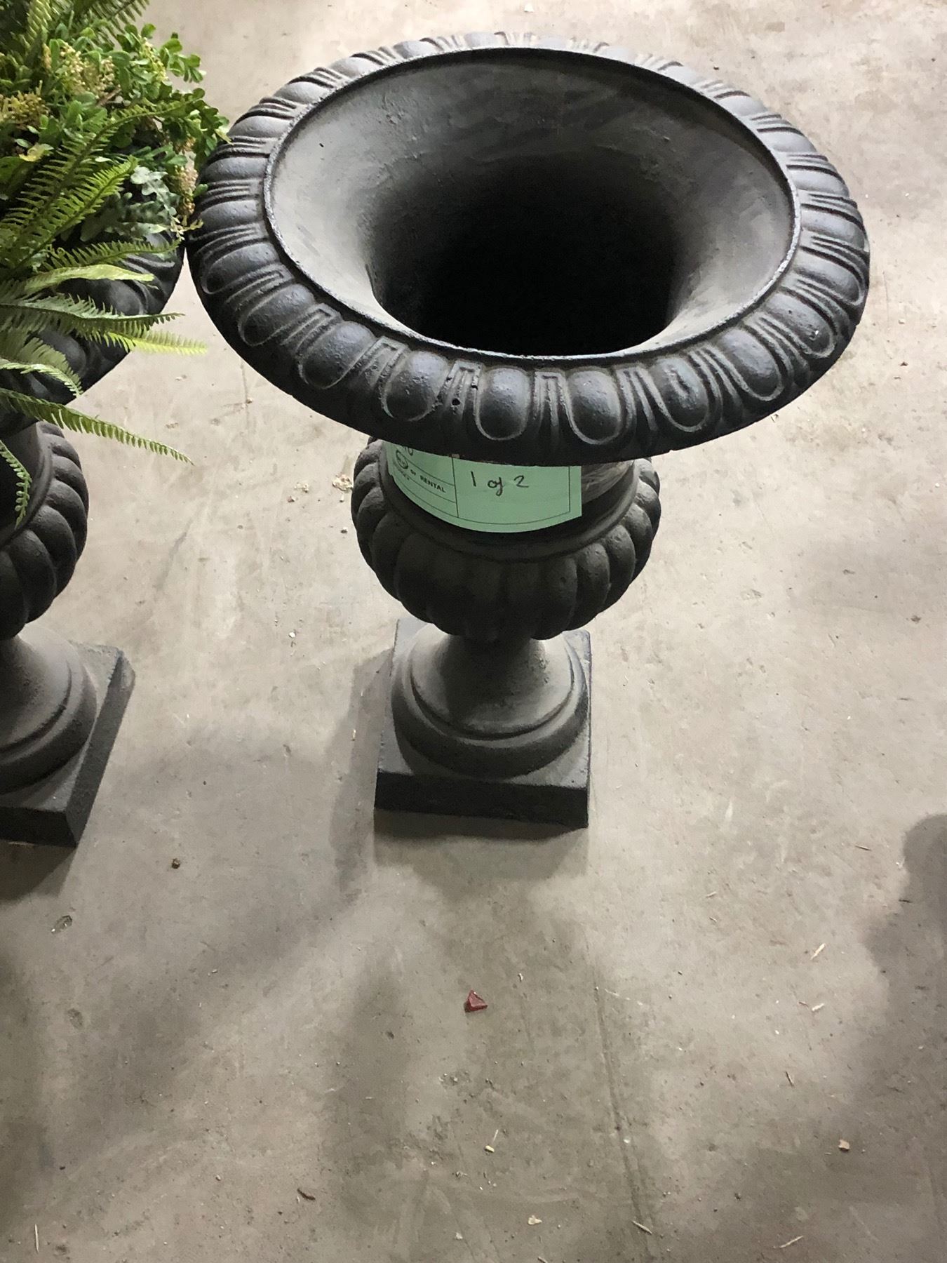 Antique cast iron urn planter