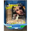 Image 2 : TMC - S1 Ep 5 - group of gift boxes & bin full of props - includes #1 Hero photos / documents / wine