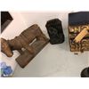 Image 2 : Group of set dec props - includes wooden trojan horse / Venus Victrix sculpture / flower vases / boo
