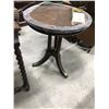 Image 2 : Group of 3 side tables - includes antique mahogany Georgian style drum table (approx 22" x 26 1/2" h