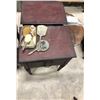 Image 2 : Group of 2 antique bedside tables (approx 22" x 30" height) / side table (approx 4 1/2" height) & to