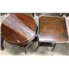Image 1 : Group of 2 side tables - includes round side table (approx 20" x 30 1/2" height) & side table (appro
