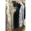 Image 1 : Rack lot of assorted outfits - includes "Brooks & Brothers" navy blue suit jacket & suit pants / dre