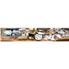 Image 1 : Group of assorted set dec items - includes decorative crown / snow globes / tea pots / music trophy 