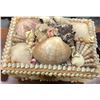 Image 8 : Group of assorted set dec items - includes decorative crown / snow globes / tea pots / music trophy 