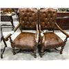 Image 1 : Group of 2 vintage leather armchairs