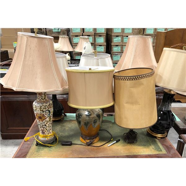 Group of 7 vintage table lamps