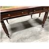 Image 2 : Victorian mahogany 4-drawer desk w/ casters (approx 35" x 48" 29" height)