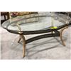 Image 2 : Oval glass coffee table (approx 48" x 30" 19 1/2" height)