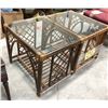 Image 1 : 2 Vintage glass top coffee tables (approx 26 1/2" x 21 1/2" x 22" height) - 1 glass top cracked