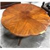 Image 2 : Antique mahogany round drop leaf table (approx 36" x 16" height)