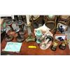 Image 2 : Group of lamp bases / vases / musical award trophies / portraits / mollusk shell etc
