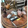 Image 1 : Group of 8 - includes ceramic dog figure / horse figure / brass lamp etc