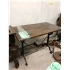Image 1 : Group of 3 vintage style wooden desks - includes mahogany deks w/ 2 drawers (approx 40" x 20" x 34" 