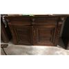 Image 2 : Group of 3 wooden cabinets - includes antique bookcase (approx 50" x 15" x 54" height) / English oak