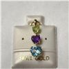 Image 1 : 14K Yellow Gold Peridot Amethyst And Blue Topaz(1.75ct) Pendant, Made in Canada, Suggested Retail Va