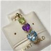 Image 2 : 14K Yellow Gold Peridot Amethyst And Blue Topaz(1.75ct) Pendant, Made in Canada, Suggested Retail Va
