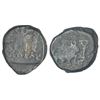 Image 1 : Ancient India: Middle Gangetic Valley - copper coin of Bahasatimita, Kaushambi region, 3.99g.