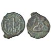 Image 1 : Ancient India: Taxila - copper coin of post-Mauryan, 'hill with human figures', PAIC 1541, 1.73g.