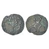 Image 1 : Ancient India: post-Mauryan coinage, Taxila, 'tree x arched hill' type, PAIC 346, 0.68g.
