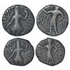 Image 1 : Ancient India: Kushans - two copper drachms of Kanishka, 'Jammu' or Eastern series, 4.23g & 4.31g