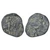 Image 1 : Ancient India: Kushans, copper tetradrachm of Huvishka, reduced standard, similar to Goebl 930,9.42g