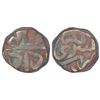 Image 1 : Mughals: Akbar (1555-1605 AD), copper ½ dam, Srinagar mint, Khurdad-3(8), KM 23.6, 10.44g.