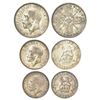 Image 1 : Foreign: Great Britain, George V (1910-1936 AD), silver coins (3), 1 florin, 1 shilling, and 6 pence