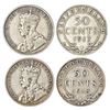 Image 1 : Foreign: Newfoundland, George V (1910-1936 AD), silver 50 cents (2), 1x 1917 and 1x 1918.