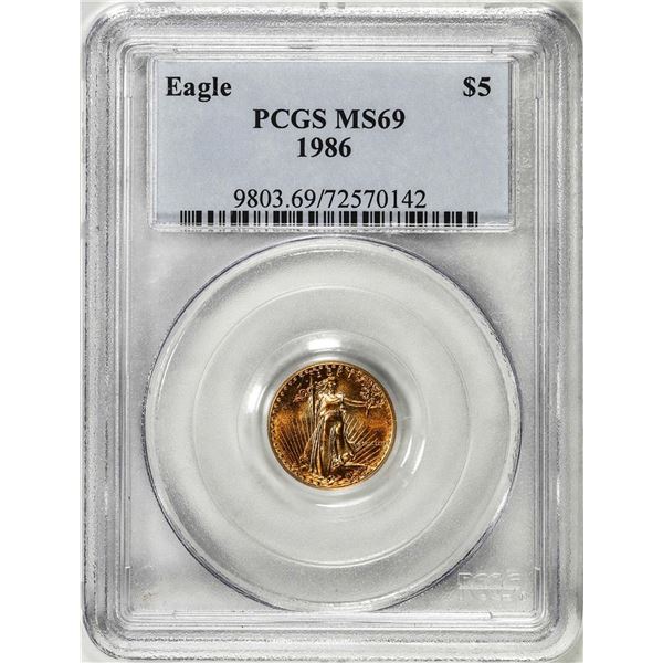 1986 $5 American Gold Eagle Coin PCGS MS69