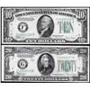 Image 1 : Lot of 1934C $10 & $20 Federal Reserve Notes