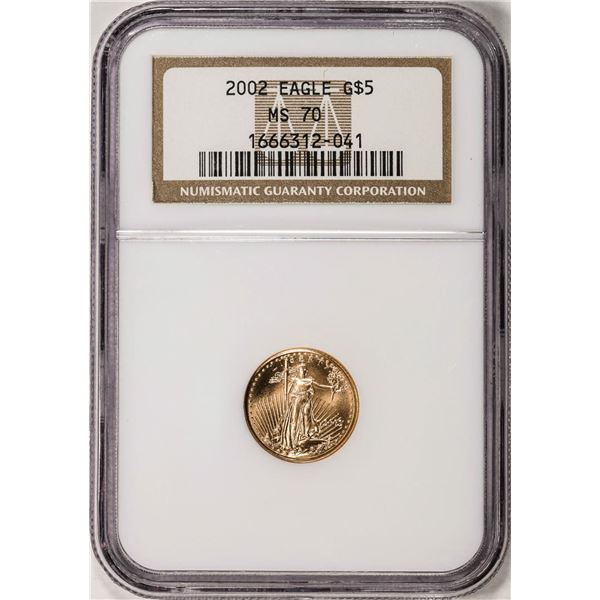 2002 $5 American Gold Eagle Coin NGC MS70