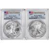 Image 1 : Lot of 2021 Type 1 & Type 2 $1 American Silver Eagle Coins PCGS MS70 First Strike