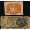 Image 2 : Lot of 2nd Issue Five Cent & Fourth Issue Fifty Cents Fractional Currency Notes