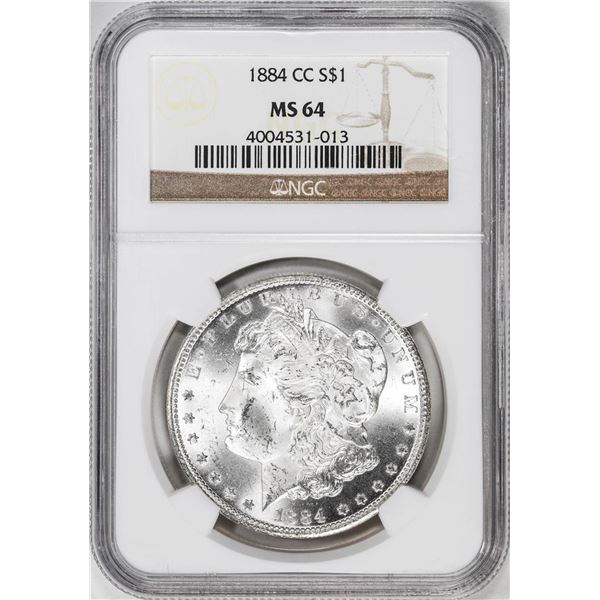 1884-CC $1 Morgan Silver Dollar Coin NGC MS64