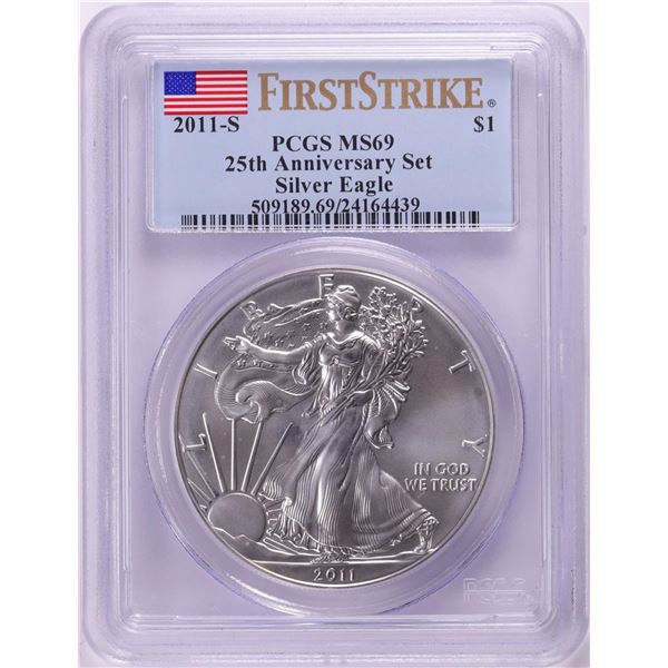 2011-S $1 American Silver Eagle Coin PCGS MS69 First Strike Anniversary Set