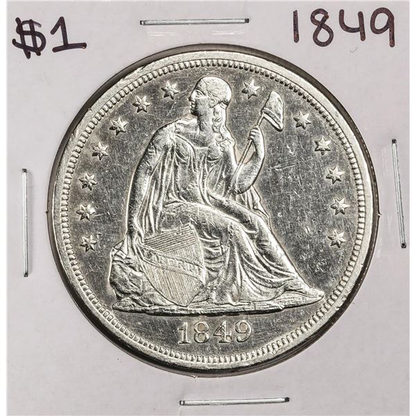 1849 $1 Seated Liberty Silver Dollar Coin