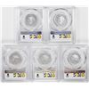 Image 2 : Lot of (5) 2016-Mo Mexico Proof 1/4 oz Silver Libertad Coins PCGS PR69DCAM