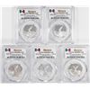 Image 1 : Lot of (5) 2016-Mo Mexico Proof 1/4 oz Silver Libertad Coins PCGS PR69DCAM