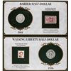 Image 1 : Lot of 1904-O Barber & 1936 Waking Liberty Half Dollar Coins and Stamp Panels