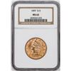 Image 1 : 1899 $10 Liberty Head Eagle Gold Coin NGC MS62