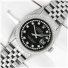 Image 2 : Rolex Men's Stainless Steel Black Diamond Datejust Wristwatch